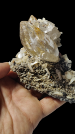 Rare quartz cluster with albite shape fully terminated from hashupi mine, Shigar, Skardu