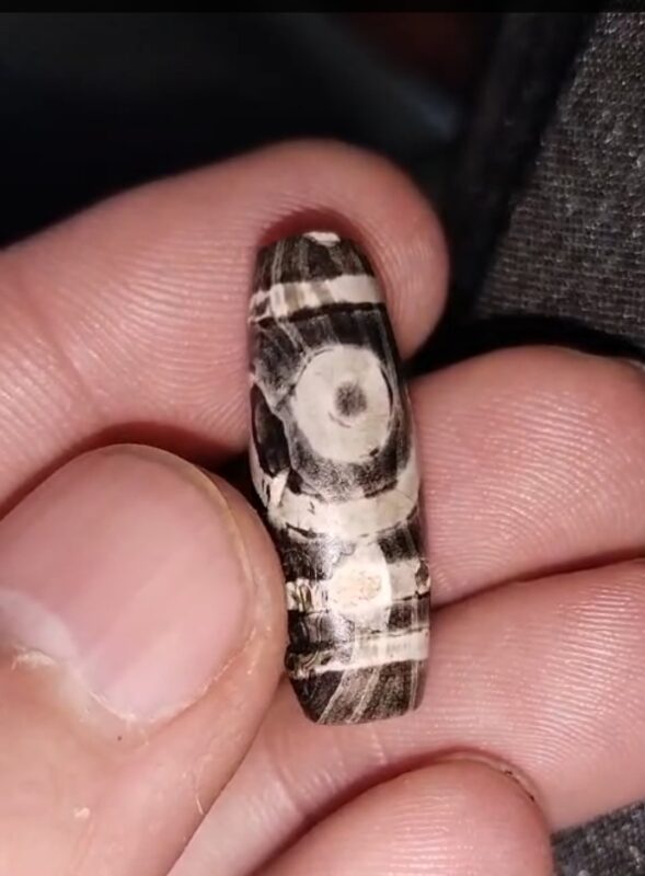 striped Dzi bead,
